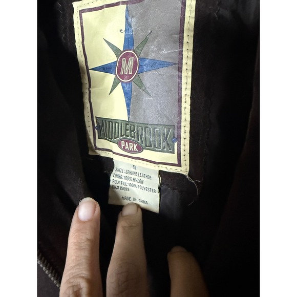 Middlebrook Park Mens Brown Genuine Suede Leather Bomber Jacket Size S Vintage - Picture 3 of 5